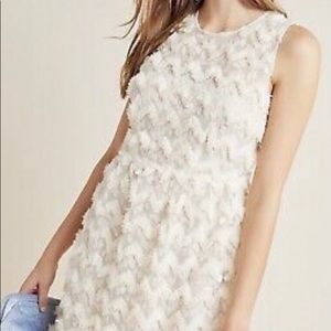 NWT Anthropologie Size 16 Priscilla Textured Dress Blue Tassle